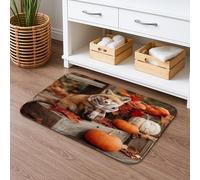 Tapis de bain à séchage rapide, motif renard d'automne mignon, imprimé animal fantaisie, absorbant, antidérapant, tapis de bain lavable en mousse à mémoire de forme pour salle de bain et toilettes