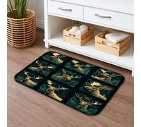 Tapis de bain à séchage rapide sur le thème des cerfs de la forêt, motif nature rustique, absorbant, antidérapant, décoration d'automne, tapis de salle de bain lavable en mousse à mémoire de forme