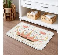 Tapis de bain à séchage rapide, vintage élégant motif floral royal, absorbant, antidérapant, en flanelle, lavable pour salle de bains et toilettes, 50,8 x 81,3 cm