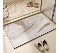 Tapis de Bain Absorbant AntidéRapant, 40x60cm Tapis de Salle de Bain Doux à SéChage Rapide, Tapis de Douche Sol Super Absorbant pour la Baignoire, Tapis wc, Couler, Cuisines, Tapis D'Entrée Beige