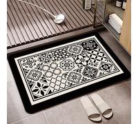 Tapis de Bain Absorbant AntidéRapant, 90x120cm Tapis de Salle de Bain Doux à SéChage Rapide, Tapis de Douche Sol Super Absorbant pour la Baignoire, Tapis wc, Couler, Cuisines, Tapis D'Entrée Classic