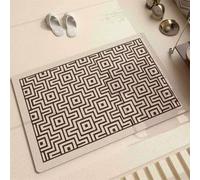 Tapis de Bain Absorbant Antidérapant Diatomite, Tapis de Douche Séchage Rapide Facile à Nettoyer pour Sol de Salle de Bain, Baignoire, Toilettes Salon, D'Entrée, Cuisine, Vaisselle Marron 50x80cm 3-20