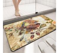 Tapis de Bain Absorbant Antidérapant Diatomite, Tapis de Douche Séchage Rapide Facile à Nettoyer, Sol de Salle de Bain, Baignoire, Toilettes Salon, D'Entrée, Cuisine, Vaisselle Automne 50x80cm 3-10