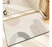 Tapis de Bain Absorbant Antidérapant Diatomite, Tapis de Douche Séchage Rapide Facile à Nettoyer, Sol de Salle de Bain, Baignoire, Toilettes Salon, D'Entrée, Cuisine, Vaisselle Abstrait 50x80cm 3-2