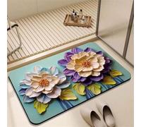 Tapis de Bain Absorbant Antidérapant Diatomite, Tapis de Douche Séchage Rapide Facile à Nettoyer, Sol de Salle de Bain, Baignoire, Toilettes Salon, D'Entrée, Cuisine, Vaisselle Natural 60x90cm 3-1022