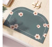 Tapis de Bain Absorbant Antidérapant Diatomite, Tapis de Douche Séchage Rapide Facile à Nettoyer, Sol de Salle de Bain, Baignoire, Toilettes Salon, D'Entrée, Cuisine, Vaisselle Pâquerette 50x80cm 3-38
