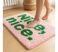 Tapis de Bain Absorbant Décoratif Rose Vert pour Chambre 40 x 60 cm | Les Paillassons d'Entrée Sont Polyvalents Et Peuvent Servir de Tapis de Salle de Bains, de Cuisine ou de Chambre