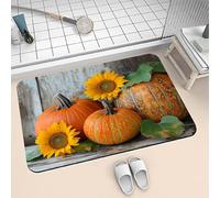 Tapis de Bain Absorbant en Diatomite 70x140cm Stone Tapis Salle de Bain Antidérapant et Séchage Rapide, Ultra Mince Bath Mat Facile à Nettoyer Microfibre Lavable pour Douche Baignoire Sunflower 6-517