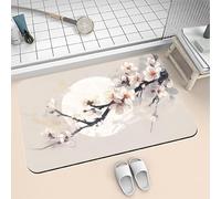 Tapis de Bain Absorbant en Diatomite 90x150cm Stone Tapis Salle de Bain Antidérapant et Séchage Rapide, Ultra Mince Bath Mat Facile à Nettoyer Microfibre Lavable pour Douche Baignoire Plum 6-735