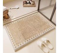 Tapis De Bain Absorbant Géométrie Jaune Moelleux en Microfibre Bathroom Mat,Super Absorbant l'eau,Lavable en Machine,Extra Epais,pour Douche,Baignoire