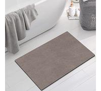 Tapis de bain absorbant l'eau, antidérapant, anti-moisissure, terre de diatomées, séchage rapide, antidérapant, pour cabine de douche, baignoire, évier, chambre à coucher (marron, 40 x 60 cm)