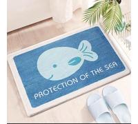 Tapis De Bain Absorbant Poissons Moelleux en Microfibre Bathroom Mat,Super Absorbant l'eau,Lavable en Machine,Extra Epais,pour Douche,Baignoire