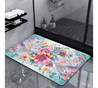 Tapis de Bain Absorbant, Tapis Salle de Bain Absorbant Antidérapant, Tapis de Douche, Tapis de Bain Diatomite, Tapis de Salle de Bain, Tapis Douche, Tapis Pierre Salle de Bain, Tapis Square 70x120cm