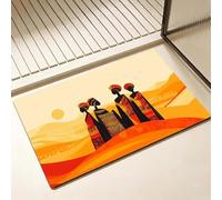 Tapis de Bain Afrique Séchage Rapide 30 x 40 cm, Tapis de Douche Antidérapant, Absorbant l'eau, Anti Odeur, Facile à Nettoyer, pour Douche, Salle de Bain, Paillasson, Chambre et Salon, Femme D-1730