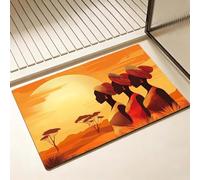 Tapis de Bain Afrique Séchage Rapide 40 x 50 cm, Tapis de Douche Antidérapant, Absorbant l'eau, Anti Odeur, Facile à Nettoyer, pour Douche, Salle de Bain, Paillasson, Chambre et Salon, Femme D-1741