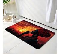 Tapis de Bain Afrique, Tapis de Douche Antidérapant 30 x 40 cm, Séchage Rapide, Absorbant l'eau, Anti Odeur, Facile à Nettoyer, pour Douche, Salle de Bain, Paillasson, Chambre et Salon, Femme O-407