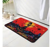 Tapis de Bain Afrique, Tapis de Douche Antidérapant 40 x 50 cm, Séchage Rapide, Absorbant l'eau, Anti Odeur, Facile à Nettoyer, pour Douche, Salle de Bain, Paillasson, Chambre et Salon, Femme O-427