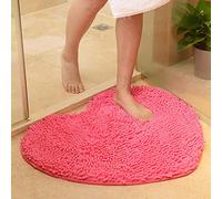 Tapis de bain Amour Coeur Shape Tapis de salle de bain Solide Green Rouge Bath Tapis Portier Tapete Tapete Para Quarto Non-Sllip Chenille Chambre Chambre Plancher Mat-rose 60x70cm ( Color : Rose red ,