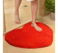 Tapis de bain Amour Coeur Shape Tapis de salle de bain Solide Green Rouge Bath Tapis Portier Tapete Tapete Para Quarto Non-Sllip Chenille Chambre Chambre Plancher Mat-rose 60x70cm ( Color : Red , Size