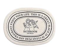 Tapis De Bain Ange Blanc Tapis Salle De Bain Moelleux Microfibre Tapis De Douche Absorbant Tapis De Salle De Bain Lavable Machine Tapis Bain Antidérapant Paillasson Interieur 40x60cm