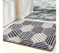 Tapis de Bain Anti-Glissant,Treer Microfibre Absorbant Sécurité Salle de Bain Moquettes Lavable en Machine Paillassons pour Salle de Bain, Cuisine, Chambre, Animaux (80x120cm,Rayures 2)