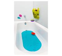 Tapis de bain antid rapant textur pour b b Boon B11192 RIPPLE avec crochet de suspension et trous de drainage, bleu