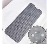 Tapis de bain antidérapant, 100×40cm, extra long, avec 200 ventouses, matériau PVC (gris)