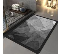 Tapis de Bain Antidérapant 100x150cm Tapis Salle de Bain Diatomite Super Absorbant, Tapis de Douche Absorbant Lavable Tapis à Séchage Rapide, Grand Tapis de Salle de Bain Doux Tapis D'entré, Gray