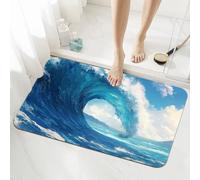 Tapis de Bain Antiderapant 100x160cm Summer Tapis de Douche Sol Baignoire Super Absorbant, Séchage Rapide, Mince, Facile à Nettoyer, Lavables Rugs pour Sol de Salle de Bain Baignoire Cuisine WC 5-1058