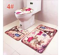 Tapis de bain antidérapant 20 "x 31" + tapis en U 20 "x 16" + housse de siège de toilette 16 "x 16" Tapis de sol Tapis absorbant,Tour rose