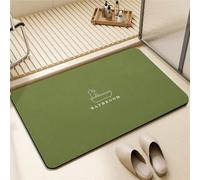 Tapis de Bain Antidérapant 40x60cm, Tapis de Douche Absorbant, Tapis Salle de Bain Lavable Absorbant Diatomite, Doux Tapis Douche Super Absorbant Séchage Rapide, Tapis Bain Green Bath Mat Rug