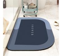 Tapis de Bain Antidérapant 40x60cm, Tapis de Douche Absorbant, Tapis Salle de Bain Lavable Absorbant Diatomite, Doux Tapis Douche Super Absorbant Séchage Rapide, Tapis Bain Blue Bath Mat Rug