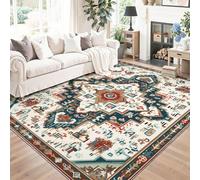 Tapis de Bain Antidérapant 50 x 80 cm - Tapis de Flanelle Douce à Séchage Rapide avec Motif Fleurs délicates de Style Vintage pour Salle de BainCuisine Salon Chambre Multicolore