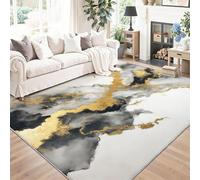 Tapis de Bain Antidérapant 50 x 80 cm - Tapis de Flanelle Douce à Séchage Rapide avec Motif Fleurs fluides à l'encre pour Salle de BainCuisine Salon Chambre Crème