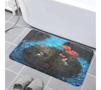 Tapis De Bain Antiderapant 50X80Cm Champignons Et Lapins Microfibre pour Animaux Domestiques Doux,Tapis Bain Antidérapant Absorbant,Lavable en Machine,pour La Salle De Douche