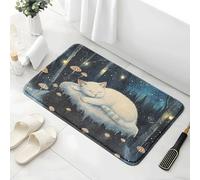 Tapis De Bain Antiderapant 50X80Cm Chats Et Champignons Microfibre pour Animaux Domestiques Doux,Tapis Bain Antidérapant Absorbant,Lavable en Machine,pour La Salle De Douche