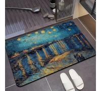 Tapis de Bain Antidérapant 50x80cm Petit Tapis Salle de Bain Diatomite Microfibre, Super Absorbant à Séchage Rapide Bath Mat, Facile à Nettoyer Lavable Rug pour Portes, Baignoire, Douche Été 5-104