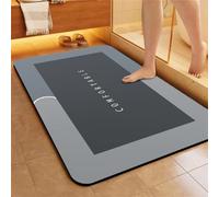 Tapis de Bain Antidérapant 50x80cm Tapis Salle de Bain Diatomite Super Absorbant, Tapis de Douche Absorbant Lavable Tapis à Séchage Rapide, Petit Tapis de Salle de Bain Doux Tapis D'entré, Garden