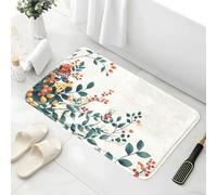 Tapis De Bain Antiderapant 50X80Cm Vert Orange Microfibre pour Animaux Domestiques Doux,Tapis Bain Antidérapant Absorbant,Lavable en Machine,pour La Salle De Douche