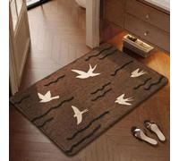 Tapis de Bain Antiderapant 60x90 Oiseau blanc Lavable Séchage Rapide