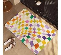 Tapis De Bain Antiderapant 60X90 Orange Violet Moderne Tapis Diatomite Salle De Bain Douche Absorbant Lavable Séchage Rapide,Deco Salle Bain pour Portes Salles Bains, Salon Et Cuisine