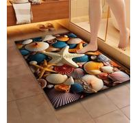 Tapis de Bain Antidérapant 60x90cm, Tapis de Douche Absorbant, Tapis Salle de Bain Lavable Absorbant Diatomite, Doux Tapis Douche Super Absorbant Séchage Rapide, Tapis Bain Shell Bath Mat Rug