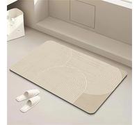Tapis de Bain Antidérapant 60x90cm Tapis Salle de Bain Diatomite Super Absorbant, Tapis de Douche Absorbant Lavable Tapis à Séchage Rapide, Petit Tapis de Salle de Bain Doux Tapis D'entré, Beige
