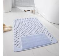 Tapis de bain antidérapant 70 x 40 cm pour enfants âgés (bleu clair) | Plus de 250 ventouses, texturées pour la surface, empêche les glissements, s'adapte aux baignoires standard