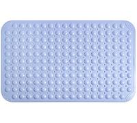 Tapis de bain antidérapant 80 x 120 cm avec grands trous de drainage pour salle de bain, séchage rapide, résistant à l'eau, bleu