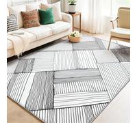 Tapis de Bain Antidérapant 80 x 150 cm - Tapis de Flanelle Douce à Séchage Rapide avec Motif Fleurs minimalistes peintes à la Main pour Salle de BainCuisine Salon Chambre Gris
