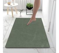 Tapis de Bain Antidérapant 90x120cm Tapis Salle de Bain Diatomite Super Absorbant, Tapis de Douche Absorbant Lavable Tapis à Séchage Rapide, Grand Tapis de Salle de Bain Doux Tapis D'entré, Black