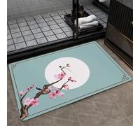 Tapis de Bain Antidérapant 90x150cm Grand Tapis Salle de Bain Diatomite Microfibre, Super Absorbant à Séchage Rapide Bath Mat, Facile à Nettoyer Lavable Rug pour Portes, Baignoire, Douche Plum 5-473