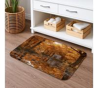 Tapis de bain antidérapant à reflets d'automne - Motif feuilles dorées rustiques - Tapis de douche absorbant - Tapis de sol décoratif et imperméable pour salle de bain - 50,8 x 81,3 cm