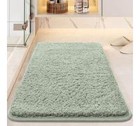 Tapis de bain antidérapant à séchage rapide, lavable, pour salon, chambre à coucher et salle de bain, 50 x 80 cm, vert clair, sans odeur, doux et confortable